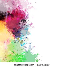 Colorful watercolor background. Watercolor vector texture, stains, splatter, splash.