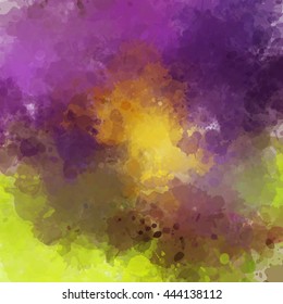Colorful watercolor background. Watercolor vector texture, stains, splatter, splash.