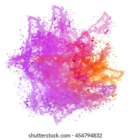 Colorful watercolor background. Watercolor vector texture, stains, splatter, splash.