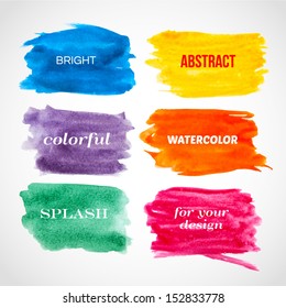 Colorful watercolor banners. Vector illustration.