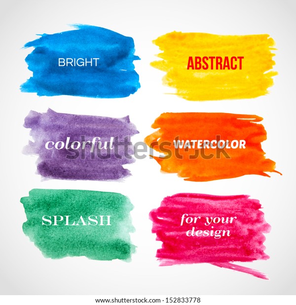 Colorful Watercolor Banners Vector Illustration Stock Vector Royalty Free 152833778 Shutterstock 