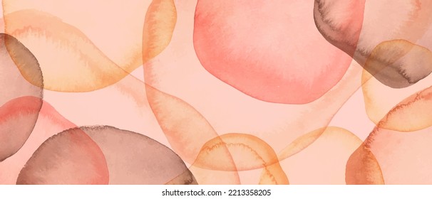 Colorful watercolor blobs, abstract forms background. Beige, yellow, pink colors.
