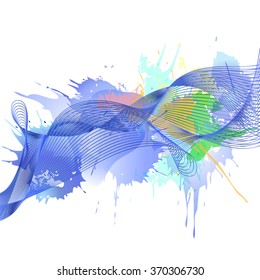 colorful watercolor blots and blobs splashes for flyers, letterhead and your business