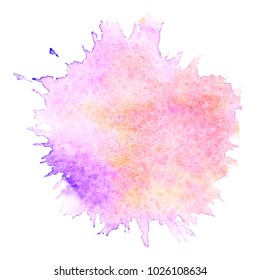 Colorful  watercolor blots on white background . Hand painted  stain. Vector illustration