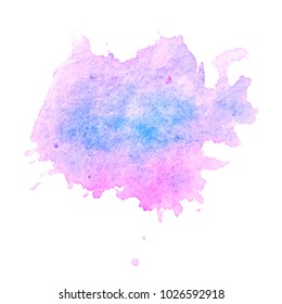 Colorful  watercolor blots on white background . Hand painted  stain. Vector illustration
