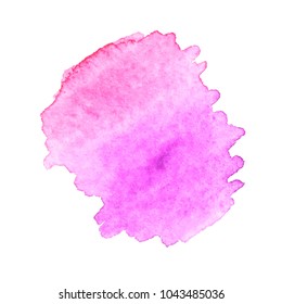 Colorful  watercolor blots on white background . Hand painted  stain. Vector illustration