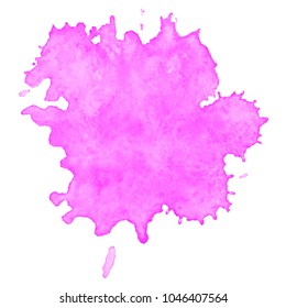 Colorful  watercolor blots on white background . Hand painted  stain. Vector illustration