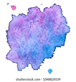Colorful  watercolor blots on white background . Hand painted  stain. Vector illustration
