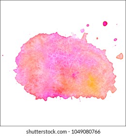 Colorful  watercolor blots on white background . Hand painted  stain. Vector illustration