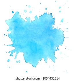 Colorful  watercolor blots on white background . Hand painted  stain. Vector illustration