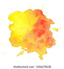 Colorful  watercolor blots on white background . Hand painted  stain. Vector illustration
