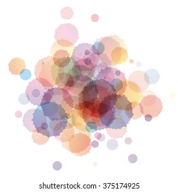 Colorful watercolor blots and splashes on a white background. A simple element of design for creation of more difficult ideas.