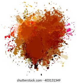 Colorful watercolor blots and splashes on a white background. A simple element of design for creation of more difficult ideas.