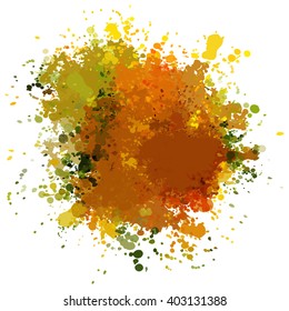 Colorful watercolor blots and splashes on a white background. A simple element of design for creation of more difficult ideas.