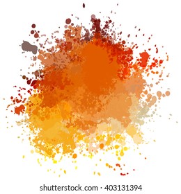 Colorful watercolor blots and splashes on a white background. A simple element of design for creation of more difficult ideas.