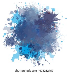 Colorful watercolor blots and splashes on a white background. A simple element of design for creation of more difficult ideas.