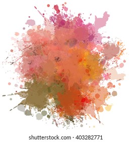 Colorful watercolor blots and splashes on a white background. A simple element of design for creation of more difficult ideas.