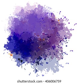 Colorful watercolor blots and splashes on a white background. A simple element of design for creation of more difficult ideas.