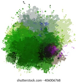 Colorful watercolor blots and splashes on a white background. A simple element of design for creation of more difficult ideas.