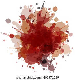 Colorful watercolor blots and splashes on a white background. A simple element of design for creation of more difficult ideas.