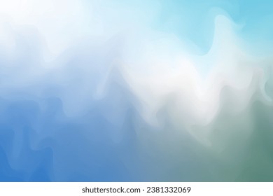 Colorful Watercolor Blue Gradient Blurry Background. Abstract Art Wallpaper. Vector Illustration