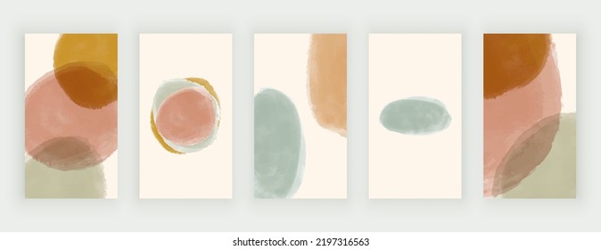 Colorful watercolor brush stroke splashes stories backrounds 