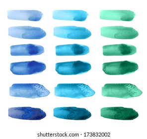 Colorful watercolor brush strokes