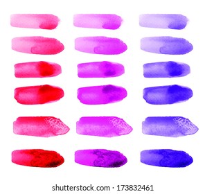 Colorful watercolor brush strokes