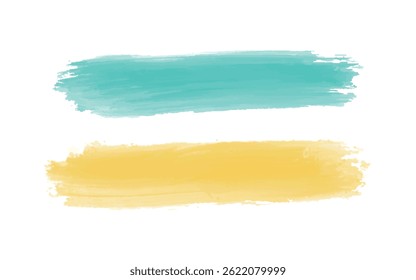Colorful watercolor brush strokes on white background