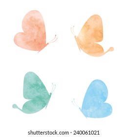 Colorful watercolor butterfly. Vector illustration, EPS 8.