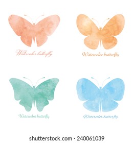 Colorful watercolor butterfly. Vector illustration, EPS 8.