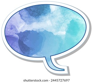 colorful watercolor chat bubble sticker