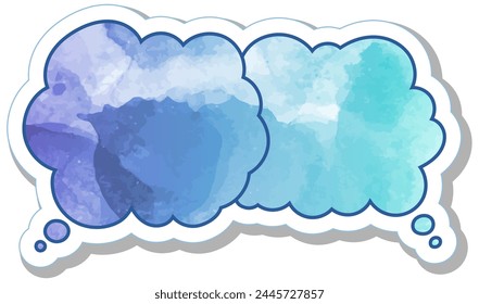colorful watercolor chat bubble sticker