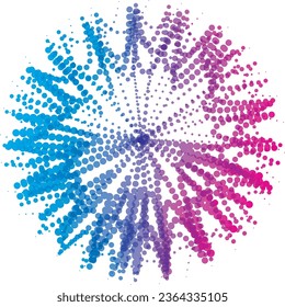 a colorful watercolor circle with dots on  white  background logo, dot cmyk black gradient symbol logotype circular shape spiral halftone circle round abstract circle 