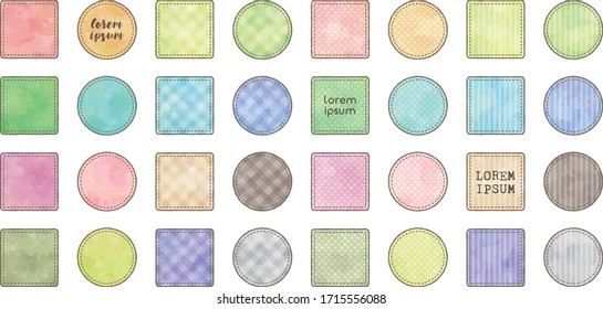colorful watercolor circle square frames