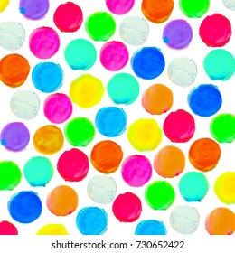 Colorful watercolor circles background. Pattern with watercolor circles vector illustration design