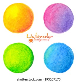 Colorful watercolor circles vector set