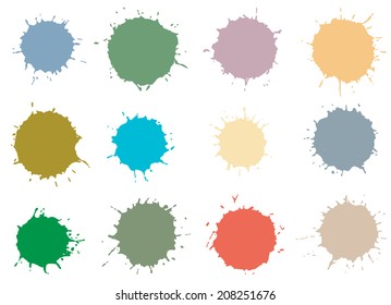 Colorful watercolor design elements. Vector illustration