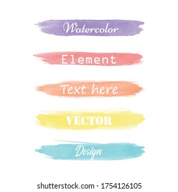 Colorful watercolor elements for design. 