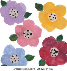 Colorful Watercolor Floral Arrangement Art