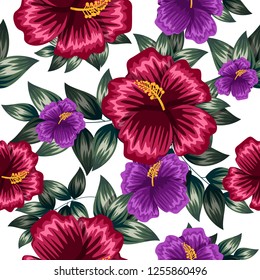 colorful watercolor floral ornament seamless pattern