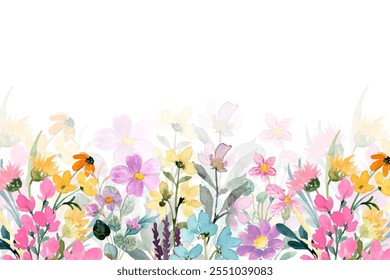 Fondo de flores de acuarela de colores para el diseño.