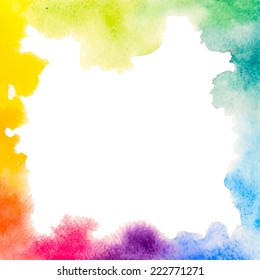 Colorful Watercolor Frame Hand Drawn Vector Stock Vector (Royalty Free ...