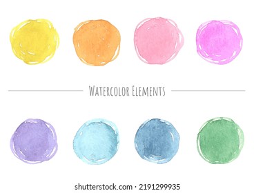 Colorful watercolor frames. Pale tones.