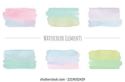 Colorful watercolor frameset. Vector data.