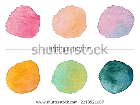 Colorful watercolor frameset. Vector data.