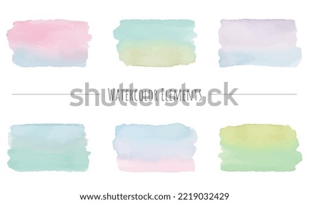 Colorful watercolor frameset. Vector data.