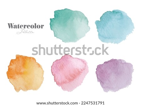 Colorful watercolor frameset. Vector data.