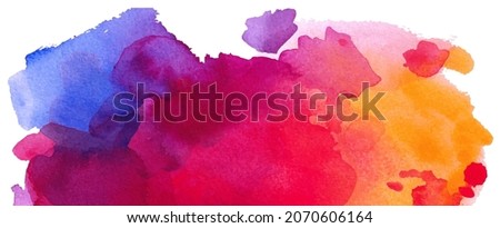 Colorful watercolor illustration background with copy space for your design