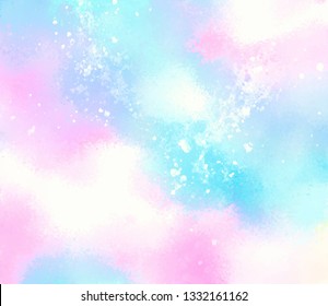 Colorful watercolor liquid magic glow vector banner. Abstract hand drawn paper texture aqua art background for design, space poster, wallpaper, card